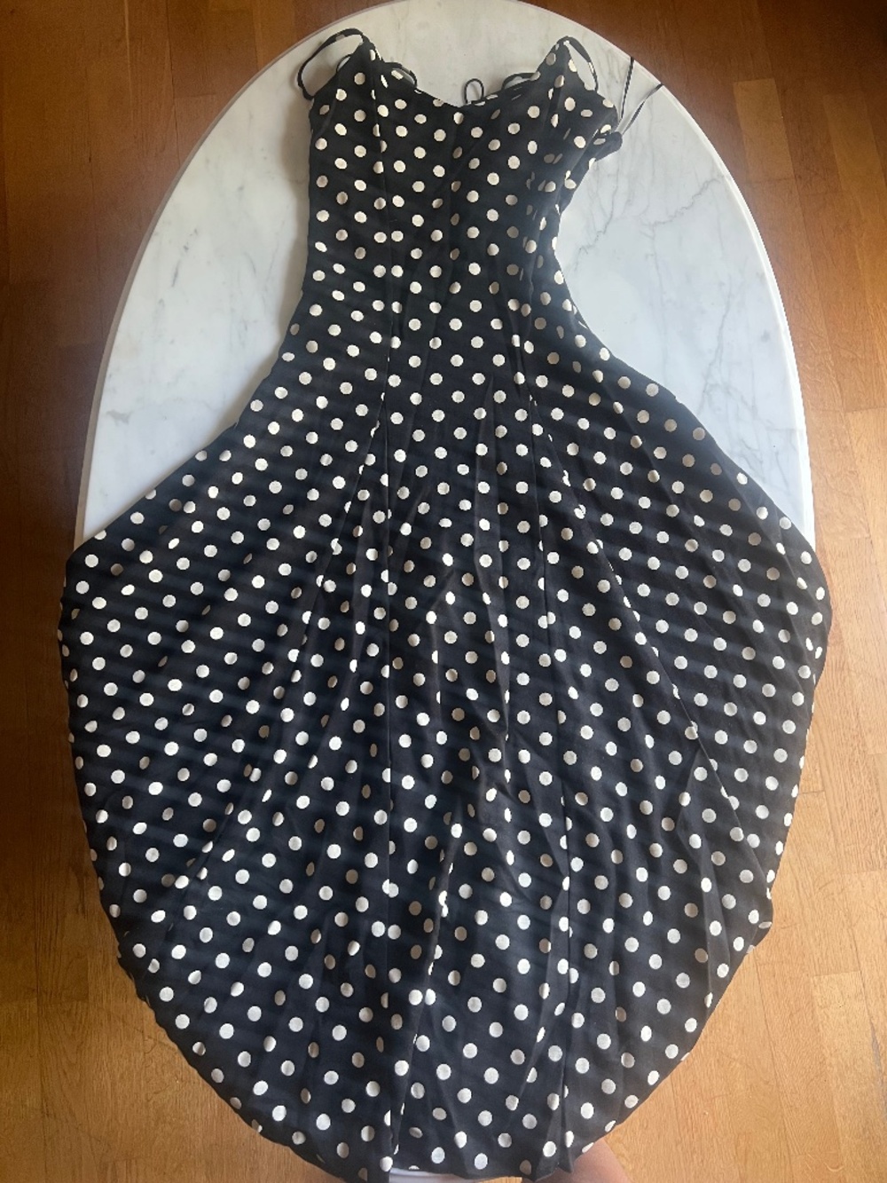 Mango polka dot black dress